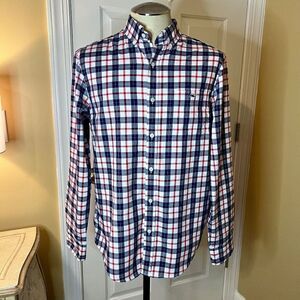 Vineyard Vines Pacific Ave Classic Fit Tucker Shirt Red White Blue Plaid MEDIUM